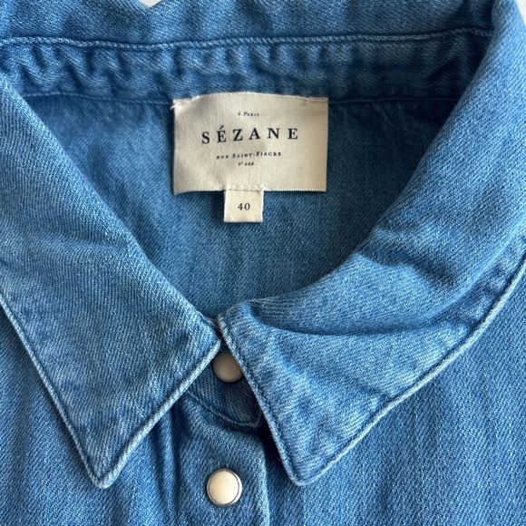 NWOT Sézane Max Shirt in Deep Blue Size 40/8 - Picture 6 of 8